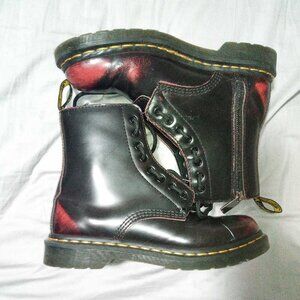 Dr. Martens 1460 Women's Pascal Leather Zipper Boots in Cherry Red *RARE*